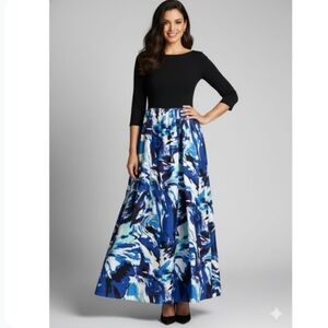 NEW AIDAN MATTOX womens Dress Top/stretch Skirt/abstrac Print Flowing SIZE 10